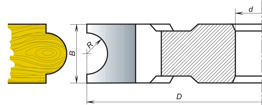 Насадная фреза для круглых штапов и погонажа